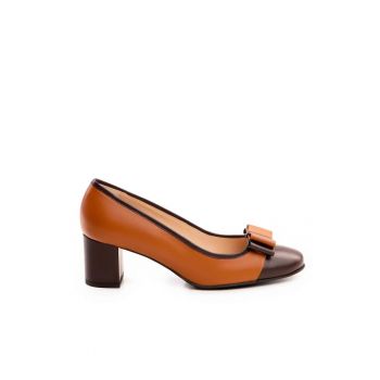 Pantofi dama  model 3515 nappa maro nappa coniac