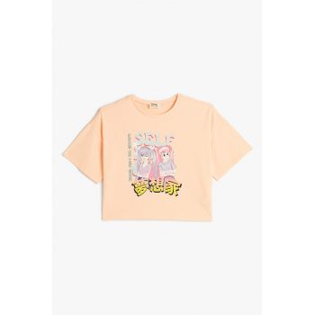 Tricou lejer din bumbac cu imprimeu grafic
