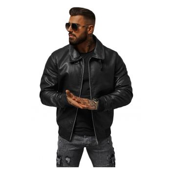 Geaca de piele barbati neagra  JB/JP1178Z