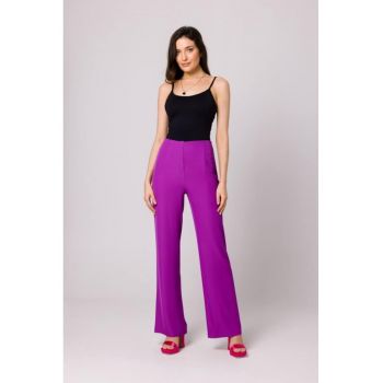 Pantaloni cu talie inalta -  Violet -