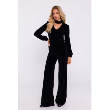 Pantaloni din catifea - evazata -  Negru