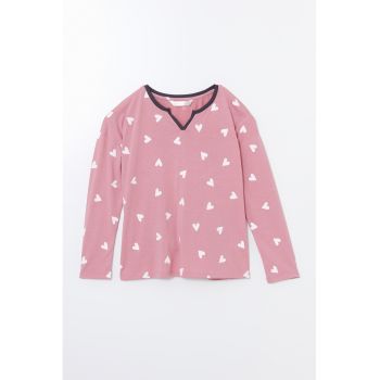 Bluza de pijama cu model inimioare