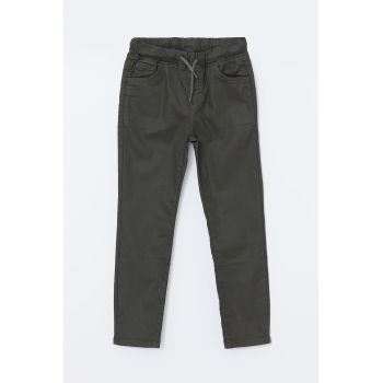 Pantaloni din amestec de bumbac cu talie ajustabila