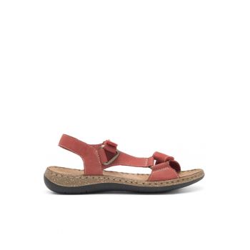 Sandale dama -  Piele naturala - Rosu de firma originale