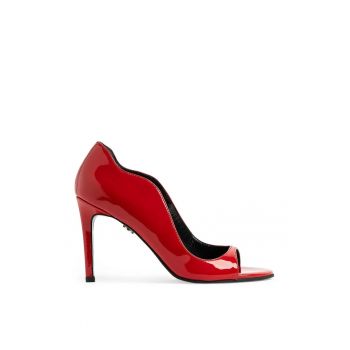 Pantofi decupati dama  model 1464 lac rosu