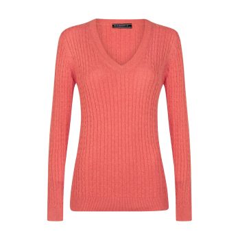 Pulover cu model torsade si decolteu in V