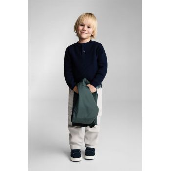 Pulover uni cu decolteu henley