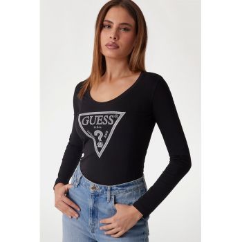 Bluza slim fit cu strasuri