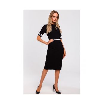 Rochie de dama  Cu maneca - Bumbac - Elastan - Alb - Negru - Verde militar