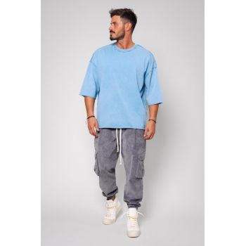 Tricou Prespalat Oversized Blue 13071