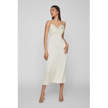 Rochie midi cu aspect satinat