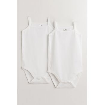 Set de body-uri din bumbac fara maneci - 2 piese
