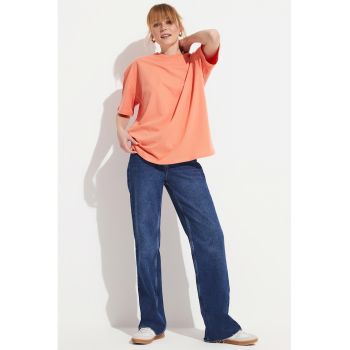 Tricou supradimensionat cu maneci cazute