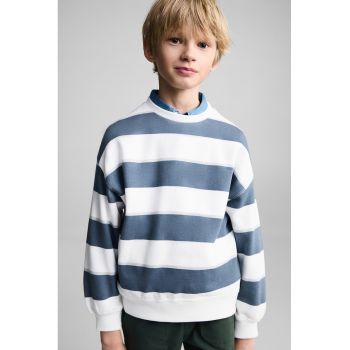 Bluza de trening din bumbac cu model in dungi