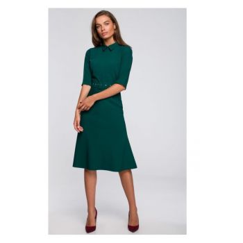 Rochie cu curea -  Poliester - Verde