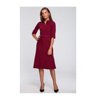 Rochie cu curea -  Poliester - Verde