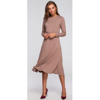 Rochie evazata -  Viscoza - Rosu