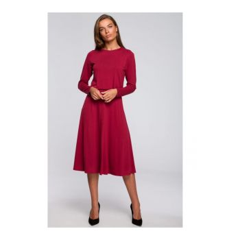 Rochie evazata -  Viscoza - Rosu