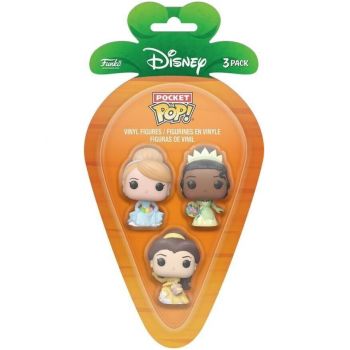 3 Pack Carrot Pocket Pop Princess Cinderella Tiana Bella