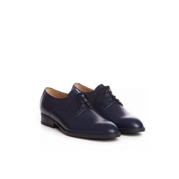 Pantofi barbati  model 001 piele naturala box bleumarin