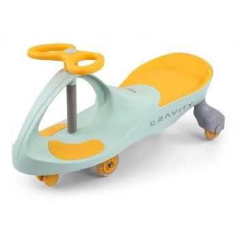 Plasmacar ride-on gravitationala Lime Yellow Milly Mally, roti LED,  lumineaza in timpul mersului, sarcina maxima 50 kg