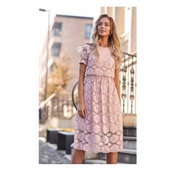 Rochie midi din dantela -  Nylon/Elastan