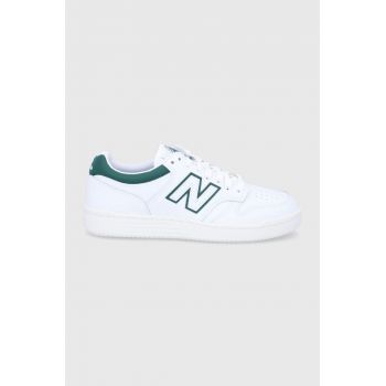 New Balance sneakers de piele BB480LGT 480 culoarea alb BB480LGT