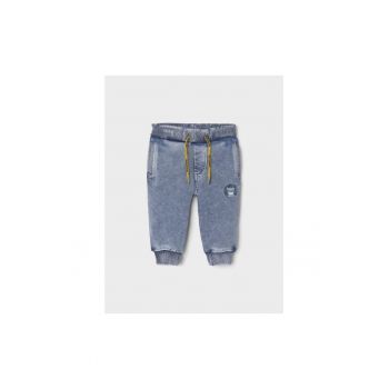 Pantaloni lungi -  301993230 - Bumbac - Poliester - Elastan - Albastru