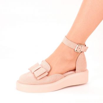 Pantofi Casual Dama Bej Cu Bareta Arzel