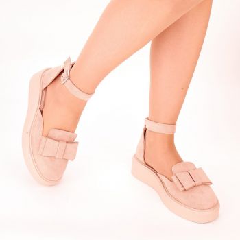 Pantofi Casual Dama Bej Cu Bareta Arzel ieftini