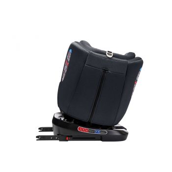 Scaun auto cu Isofix KikkaBoo i-Trip Grey,recomandat pentru copii intre 40-150 cm,I-Size,4 pozitii inclinare spatar,baza rotativa 360 cu o singura mana, Tetiera reglabila, Husa detasabila,curea ancorare Top Tether