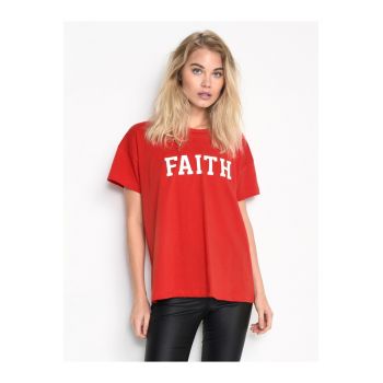 Tricou dama -  300776124 - Bumbac - Rosu