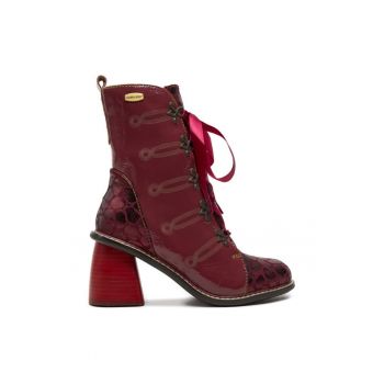 Botine dama -  304356 - Piele naturala - Visiniu -