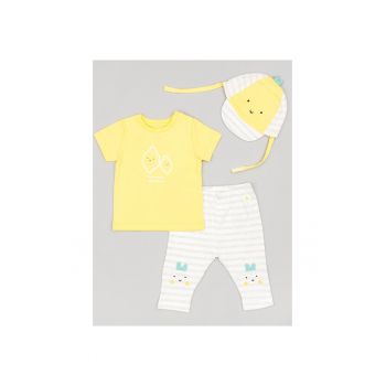 Compleu tricou si colanti -  302726844 - Bumbac - Galben