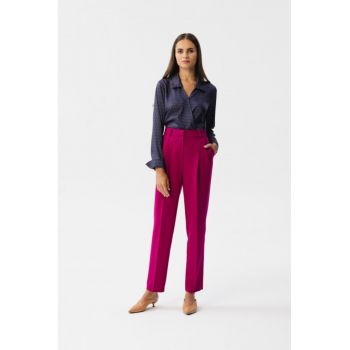 Pantaloni eleganti cu talie inalta -  Rosu -