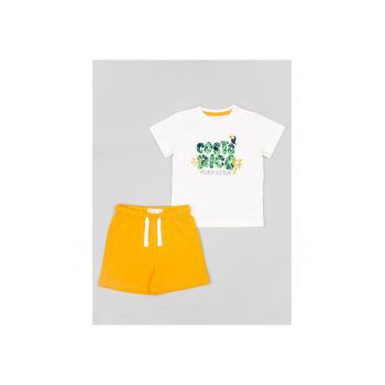 Set tricou si pantaloni scurti -  302715060 - Bumbac - Portocaliu