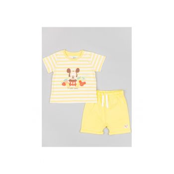 Set tricou si pantaloni scurti -  302725021 - Bumbac - Galben