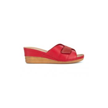 Slapi dama -  590559 - Piele naturala - Rosu