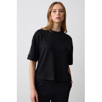 Tricou din amestec de modal cu maneci cazute