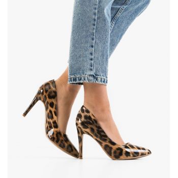 Pantofi stiletto dama Azaan Animal Print ieftini