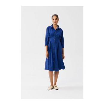 Rochie camasa dama -  Camedes - albastru de floarea de colt -