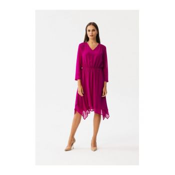 Rochie dama asimetrica -  Spumados - Burgundia -