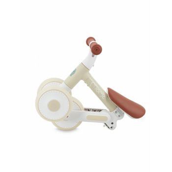Tricicleta pliabila fara pedale Momi Dex beige, cadru pliabil, scaun reglabil in 2 pozitii, roti din cauciuc Eva, greutate maxim admisa 20 kg, recomandata copiilor de la 1 an