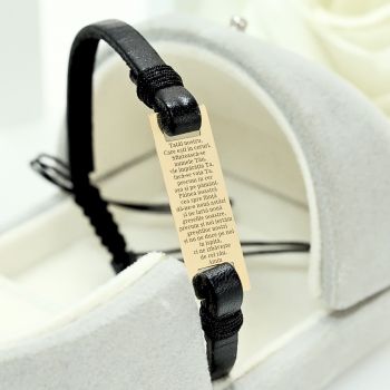 Brățară Rugăciune din Aur 14K și piele