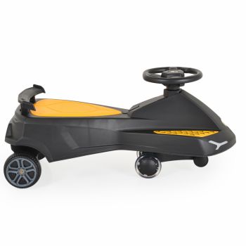 PlasmaCar fara pedale Lamborghini Black, cu muzica si roti luminoase, potrivita copiilor de la 3 ani, greutate maxima suportata 110kg, spatiu de depozitare sub scaun