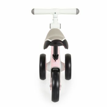 Mini tricicleta de echilibru fara pedale Byox Lils bike Pink, sezut moale si reglabil pe inaltime, interval de viraj limitat, roti late din spuma EVA, potrivita copiilor de la 1 an
