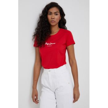Pepe Jeans tricou New Virginia Ss N femei, culoarea rosu