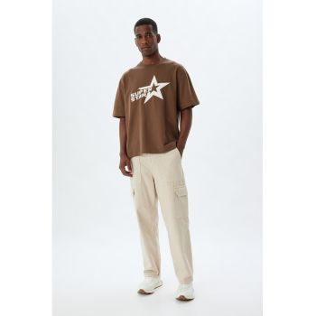 Tricou regular fit de bumbac cu model text