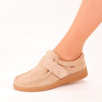 Pantofi Casual Dama Bej Cu Arici Refan ieftini