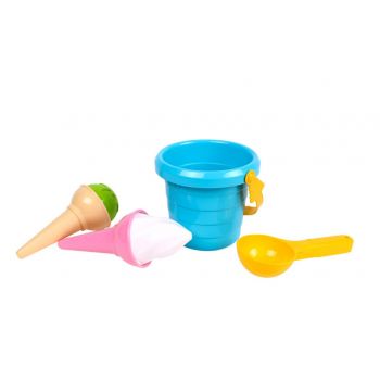 Set de joaca pentru copii TechnoK pentru nisip cu galeata,cupe si forme de inghetata Icea Cream
